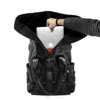 VerBockel Rolltop Backpack 2.0 'Un-Zipped' / Black Ballistic Nylon x ECOPAK™ EPX ’Fire Edition’ / Ships in 6-8 Weeks