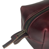 Dopp Kit / Horween Oxblood Chromexel® Leather x Japanese Train Conductor Denim / Ships in 6-10 Weeks
