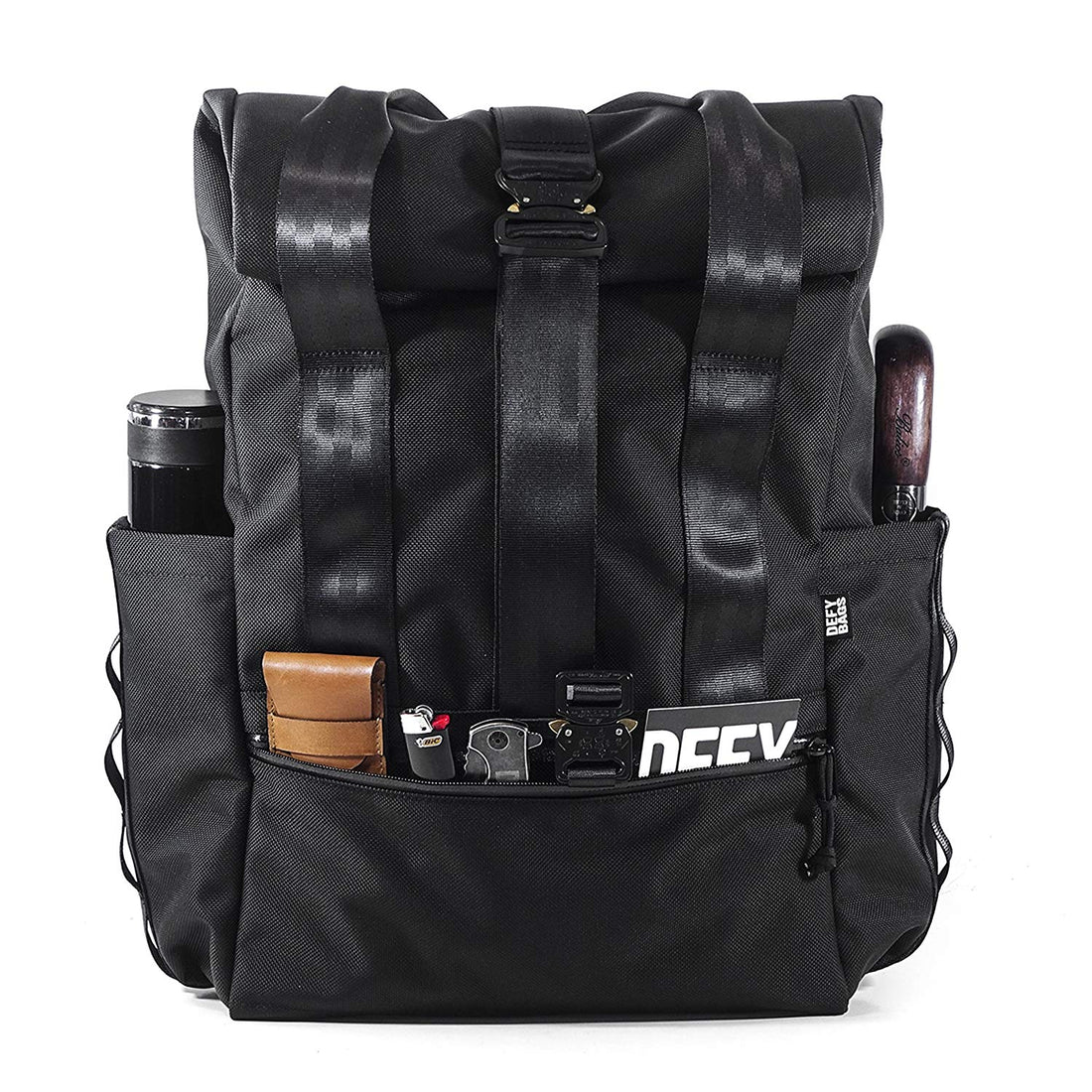 VerBockel Rolltop Backpack 2.0 'Un-Zipped' / Black Ballistic Nylon x ECOPAK™ EPX ’Fire Edition’ / Ships in 6-8 Weeks