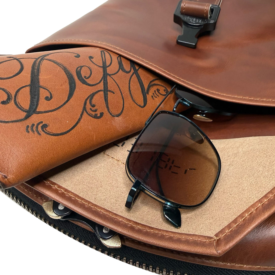 Defender DayTripper / Horween Cavalier Whiskey Leather x TexWax™ Autumn Plaid Wax Canvas / Low Stock