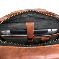 Defender DayTripper / Horween Cavalier Whiskey Leather x TexWax™ Autumn Plaid Wax Canvas / Low Stock