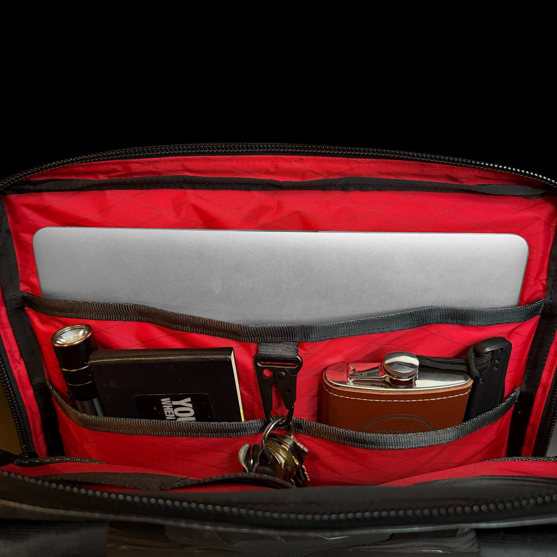 Slim Black Dyneema® x 'Redrum' X-Pac™ Briefcase / Ships in 6-10 Weeks