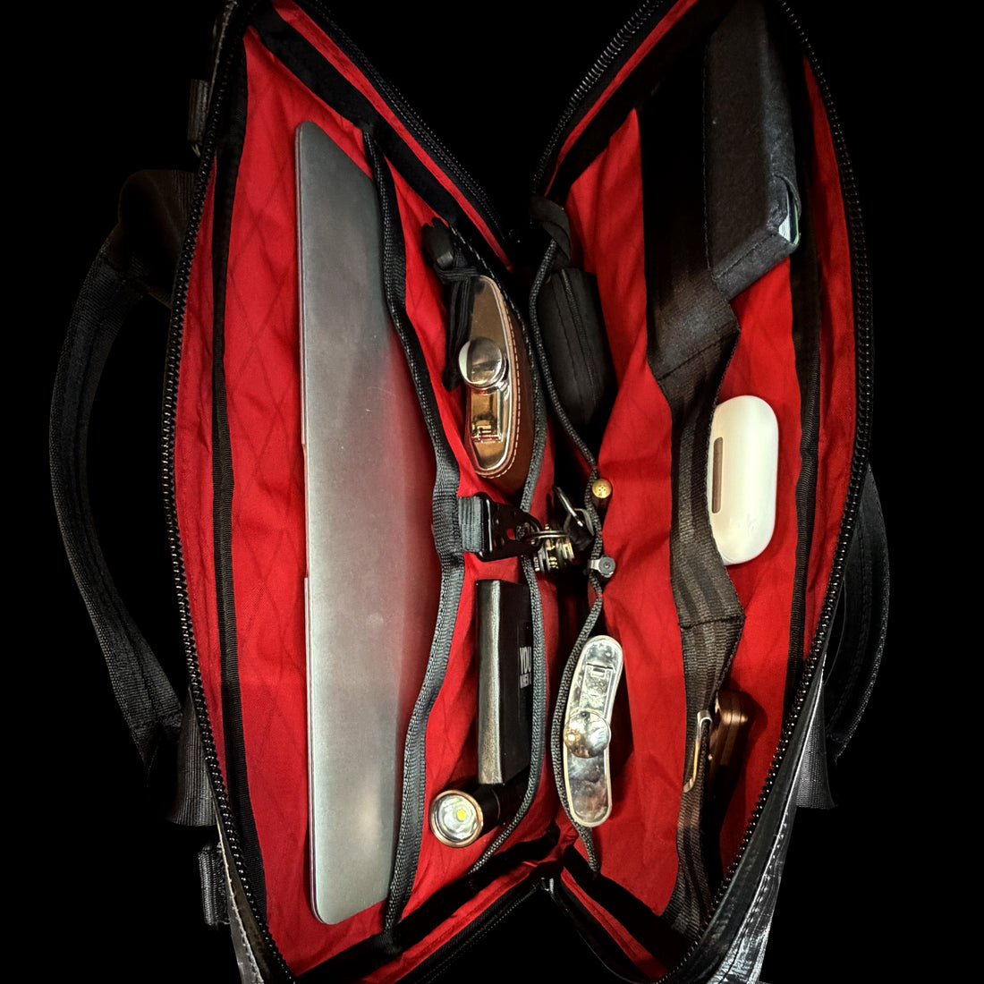 Slim Black Dyneema® x 'Redrum' X-Pac™ Briefcase / Ships in 6-10 Weeks