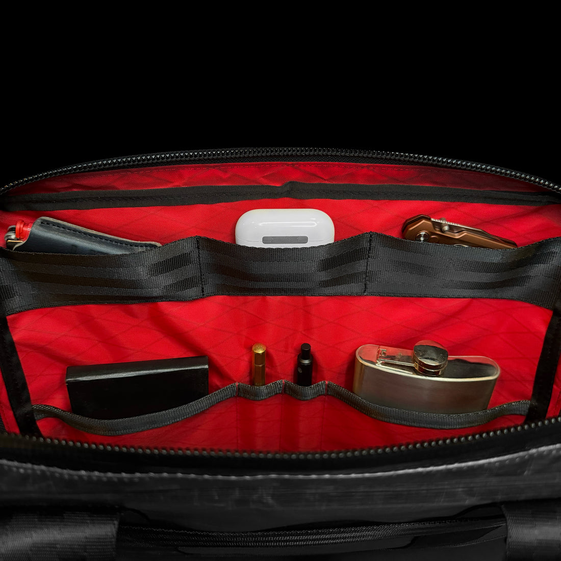 Slim Black Dyneema® x 'Redrum' X-Pac™ Briefcase / Ships in 6-10 Weeks