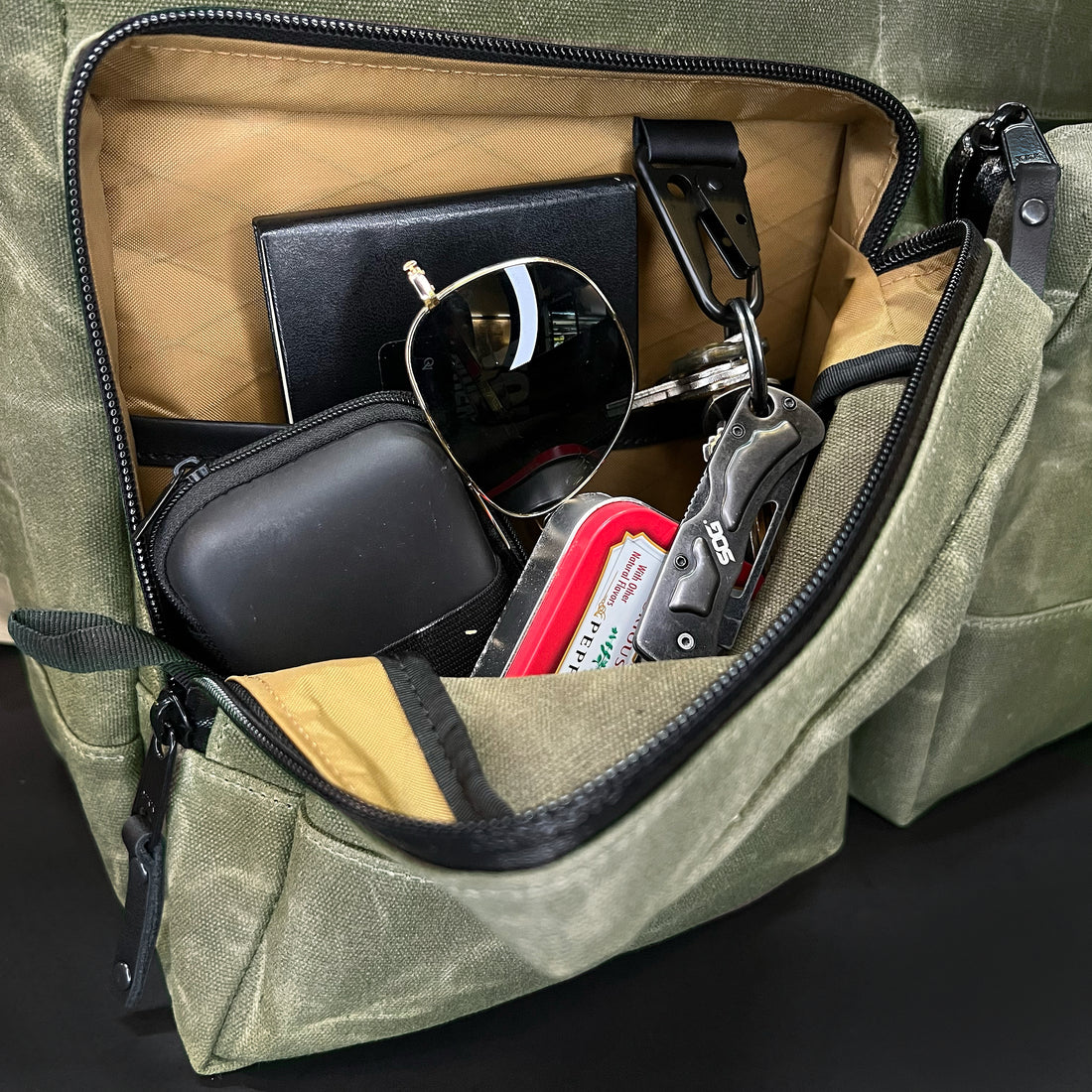 Epic 48 Hour Briefcase / Military Tent Inspired OD Wax Canvas x Coyote X-Pac™ Edition / Ships in 3-5 Weeks