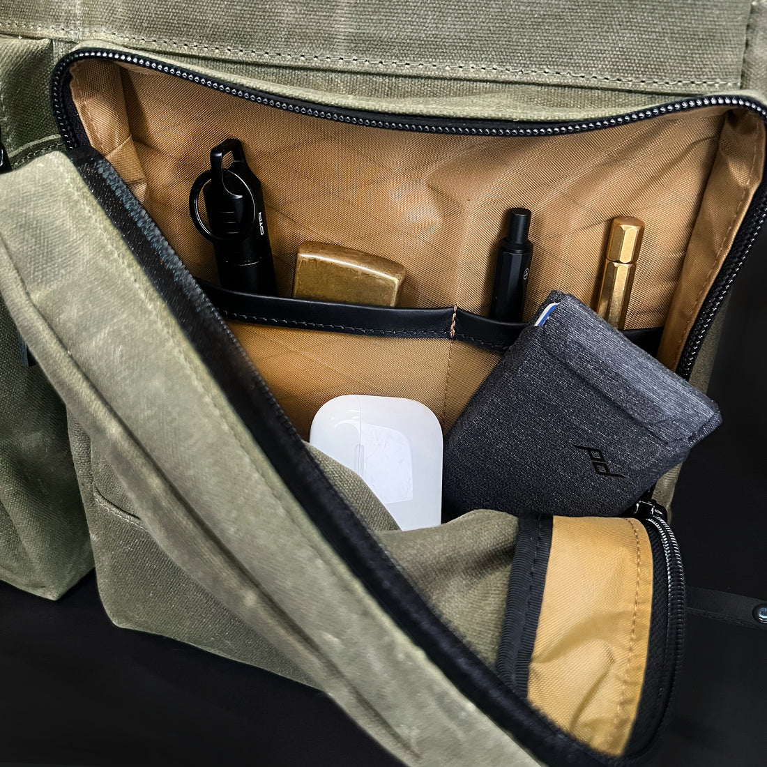 Epic 48 Hour Briefcase / Military Tent Inspired OD Wax Canvas x Coyote X-Pac™ Edition / Ships in 3-5 Weeks