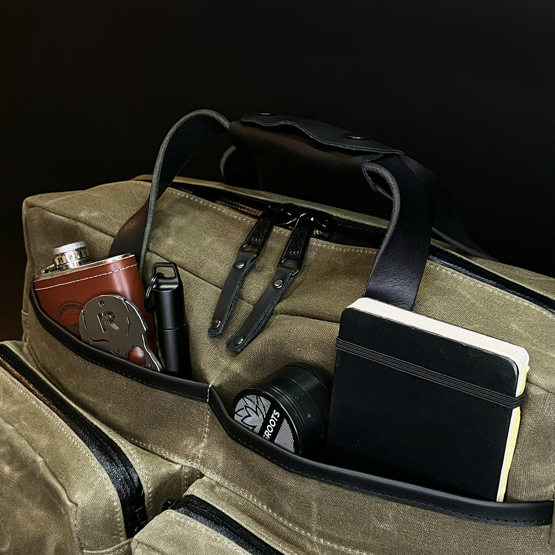 Epic 48 Hour Briefcase / Military Tent Inspired OD Wax Canvas x Coyote X-Pac™ Edition / Ships in 3-5 Weeks