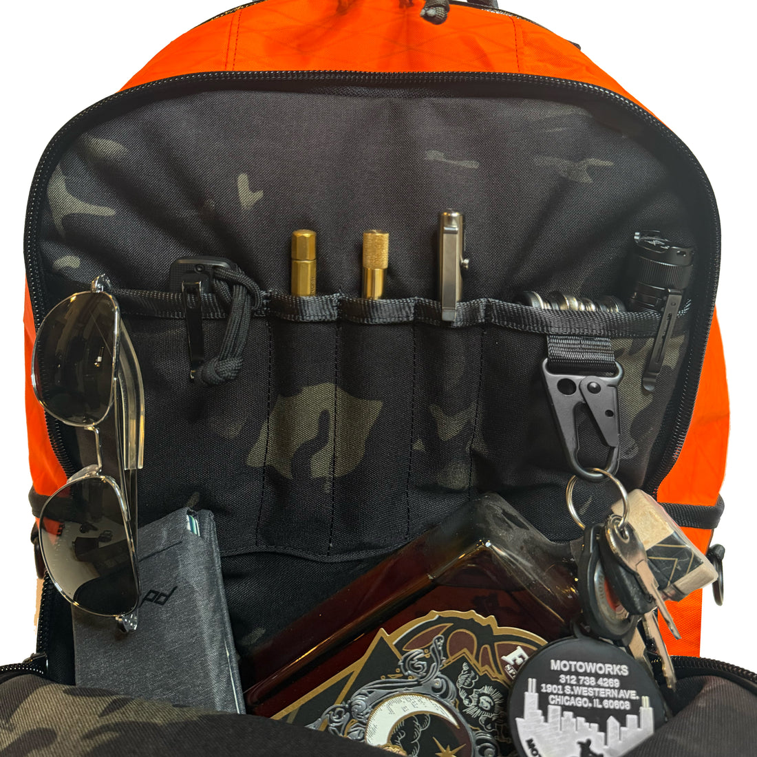 SHIPS IN 8-10 WEEKS / Bucktown / Blaze 'Fire' Orange X-Pac™ Exterior x Rogue Camo CORDURA® Interior
