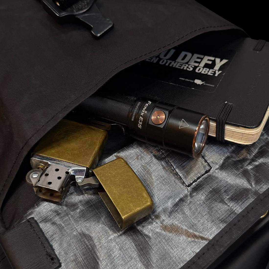 Defender DayTripper / INVERTED Black Dyneema® x Coyote X-Pac™ Lining / Ships in 6-10 Weeks