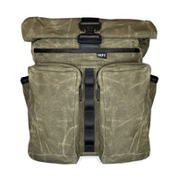 VerBockel 'Day Pack' Roll Top Backpack 2.0 Olive Drab TexWax™ x TexWax™ Autumn Plaid Wax Canvas / Ships in 6-10 Weeks