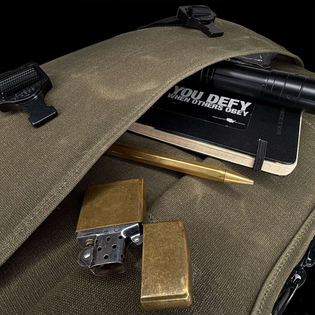 Defender Briefcase Olive Drab TexWax™ x Silver Lining Cordura / Few Remain