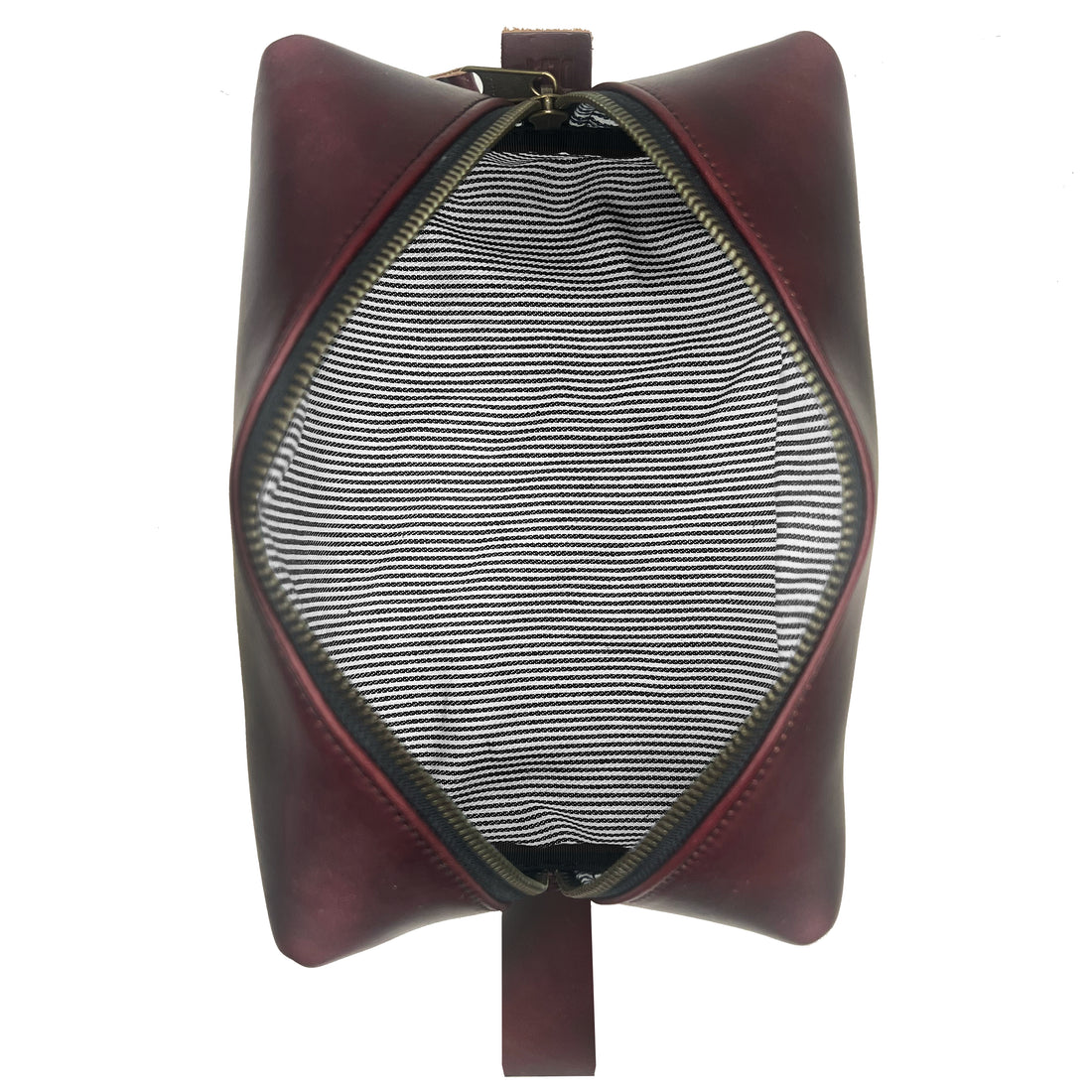 Dopp Kit / Horween Oxblood Chromexel® Leather x  Japanese Train Conductor Denim / Ships in 6-10 Weeks