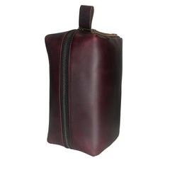 Dopp Kit / Horween Oxblood Chromexel® Leather x  Japanese Train Conductor Denim