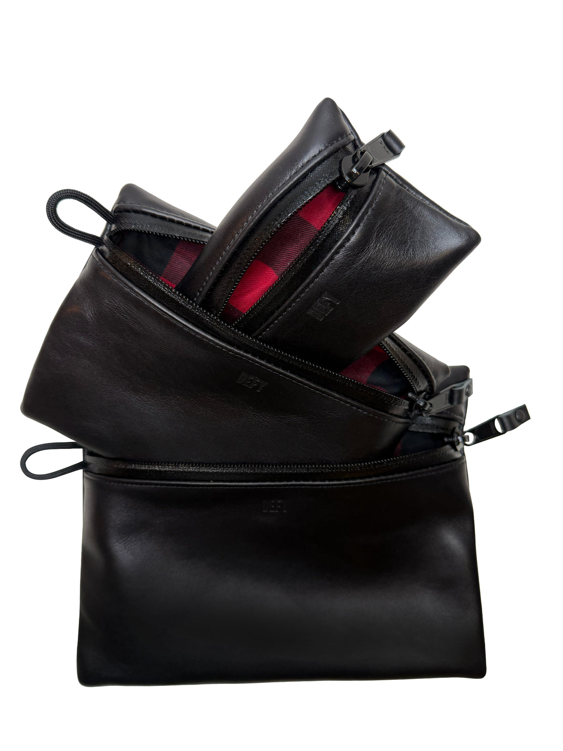 Project Horween Essex Rookery Leather x TexWax™ Buffalo Plaid Wax Canvas 3 Pouch Bundle