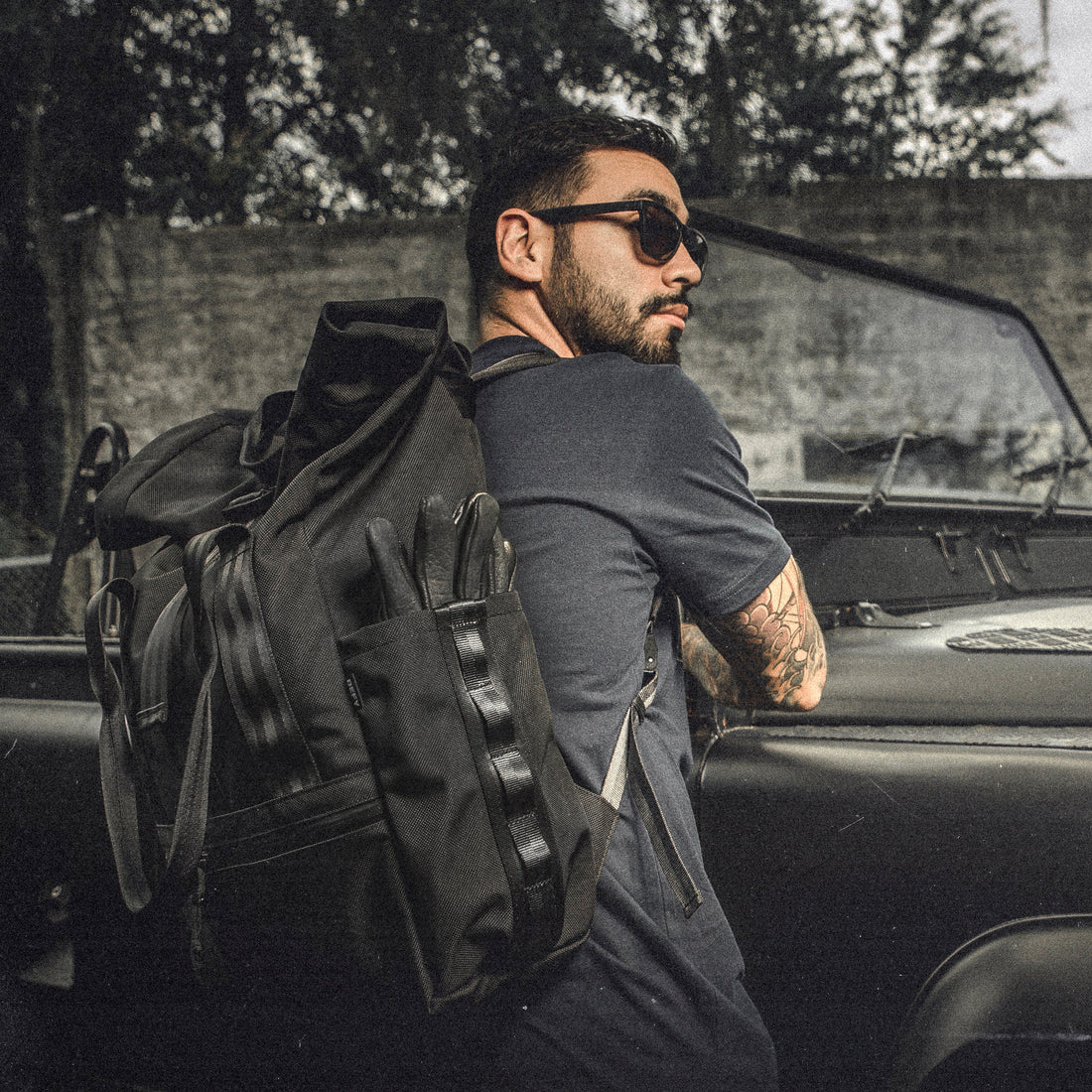 VerBockel Rolltop Backpack 2.0 'Un-Zipped' / Black Ballistic Nylon x ECOPAK™ EPX ’Fire Edition’ / Ships in 6-8 Weeks