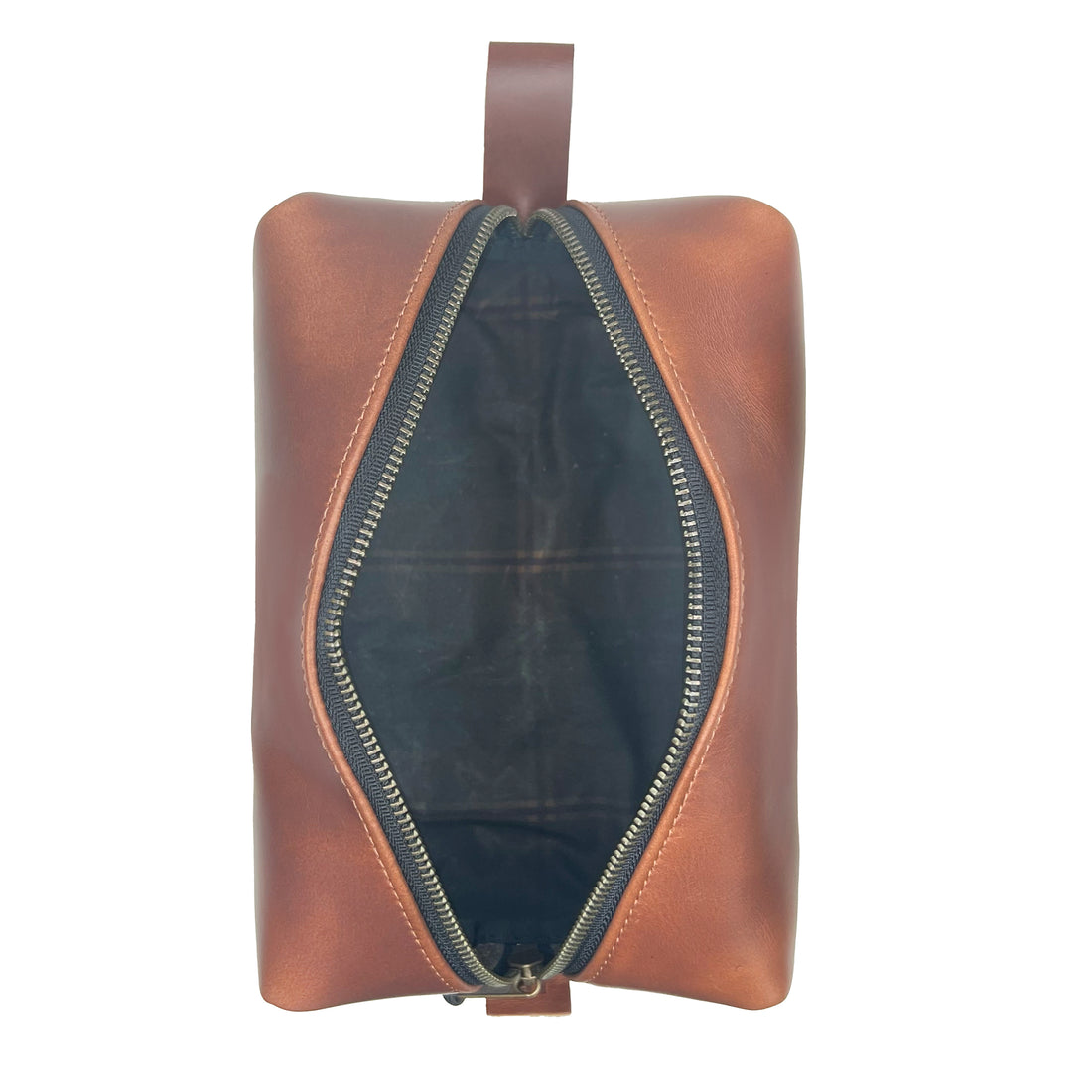 Dopp Kit / Horween Whiskey Cavalier Leather x TexWax™ Autumn Plaid Wax Canvas