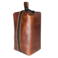 Dopp Kit / Horween Whiskey Cavalier Leather x TexWax™ Autumn Plaid Wax Canvas