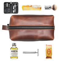 Dopp Kit / Horween Whiskey Cavalier Leather x TexWax™ Autumn Plaid Wax Canvas
