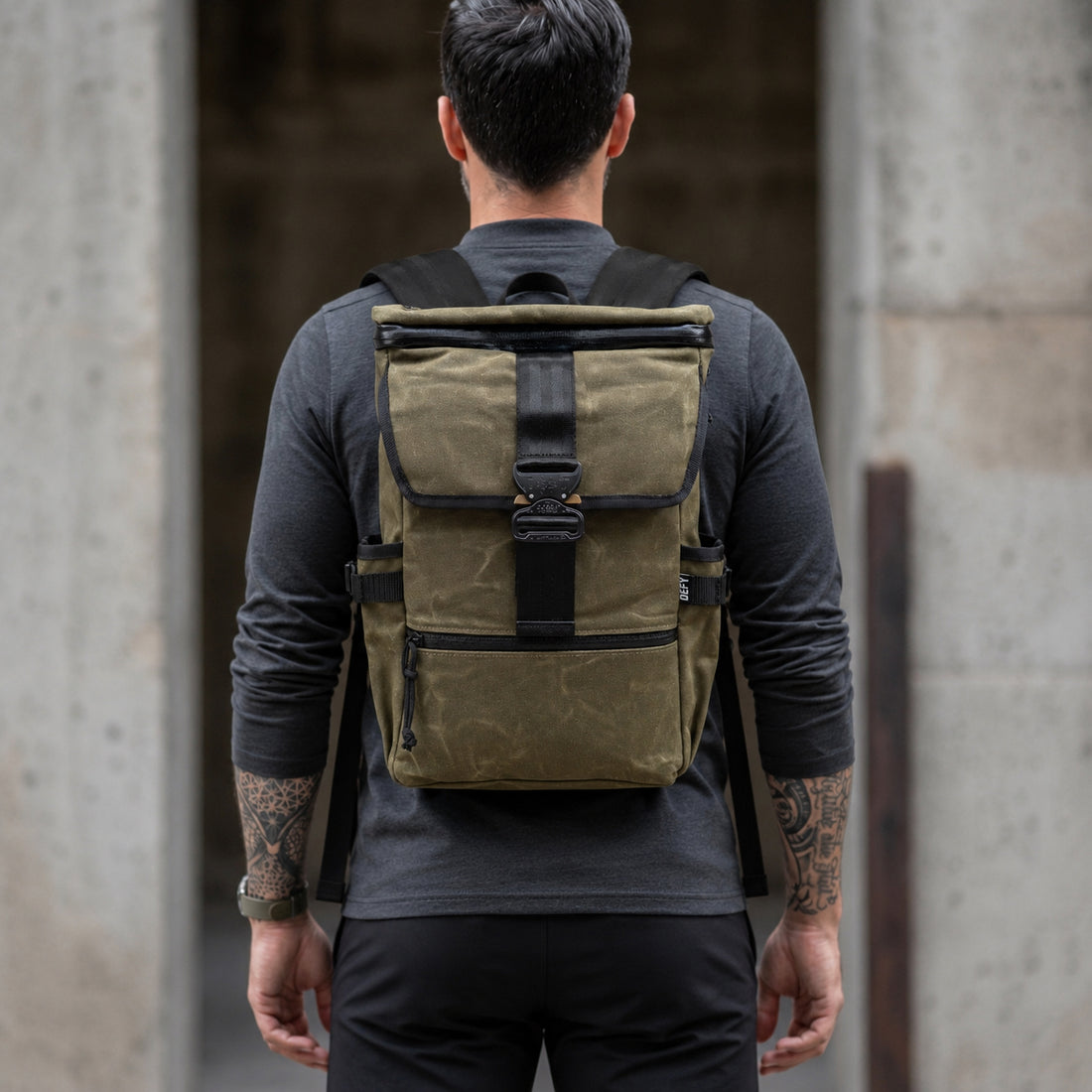 Menace Backpack 2.0 / Olive Drab TexWax™ x TexWax™ Buffalo Plaid Wax Canvas / Ships in 6-10 Weeks