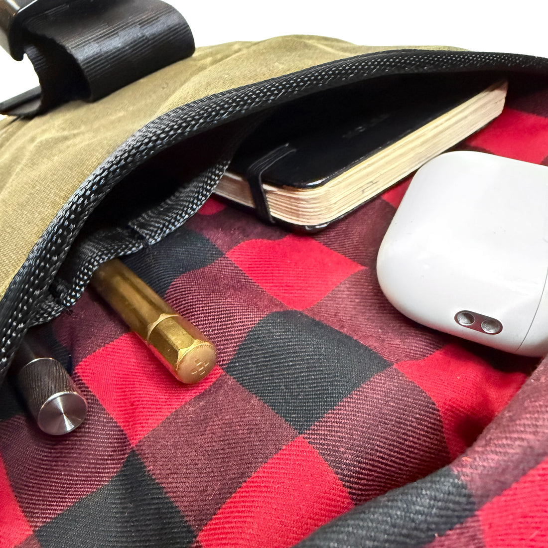 Menace Backpack 2.0 / Olive Drab TexWax™ x TexWax™ Buffalo Plaid Wax Canvas / Ships in 6-10 Weeks