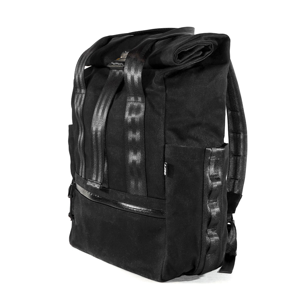 VerBockel Roll Top Backpack 2.0 'Un-Zipped' / Black TexWax™ Canvas / Ships in 6-8 Weeks