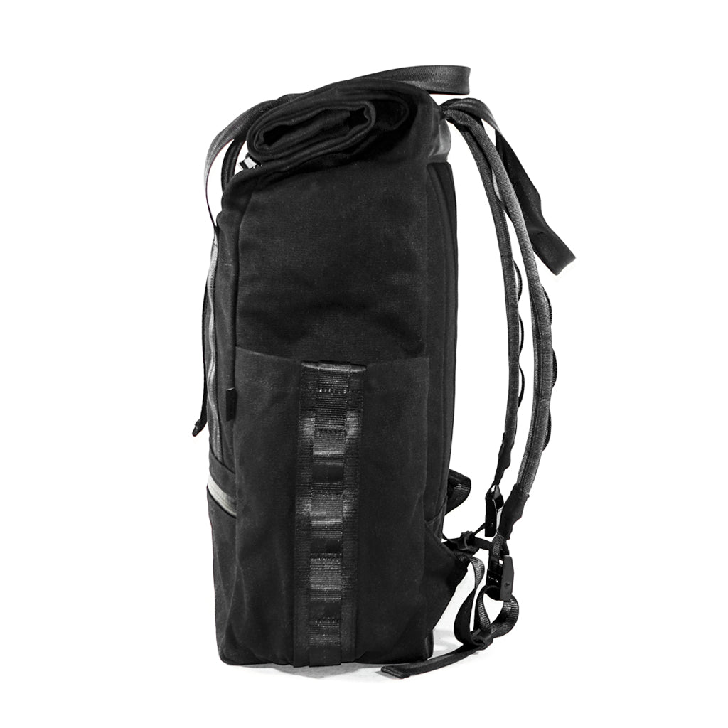 VerBockel Roll Top Backpack 2.0 'Un-Zipped' / Black TexWax™ Canvas / Ships in 6-8 Weeks