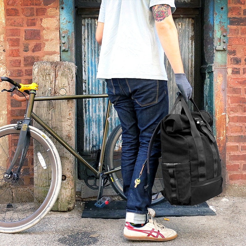VerBockel Roll Top Backpack 2.0 'Un-Zipped' / Black TexWax™ Canvas / Ships in 6-8 Weeks