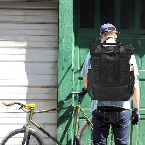 VerBockel Roll Top Backpack 2.0 'Un-Zipped' / Black TexWax™ Canvas / Ships in 6-8 Weeks