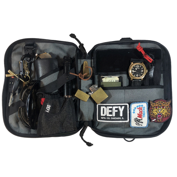 The Void Horween Cavalier Whiskey Leather x Ballistic Nylon Admin Pouch | Large