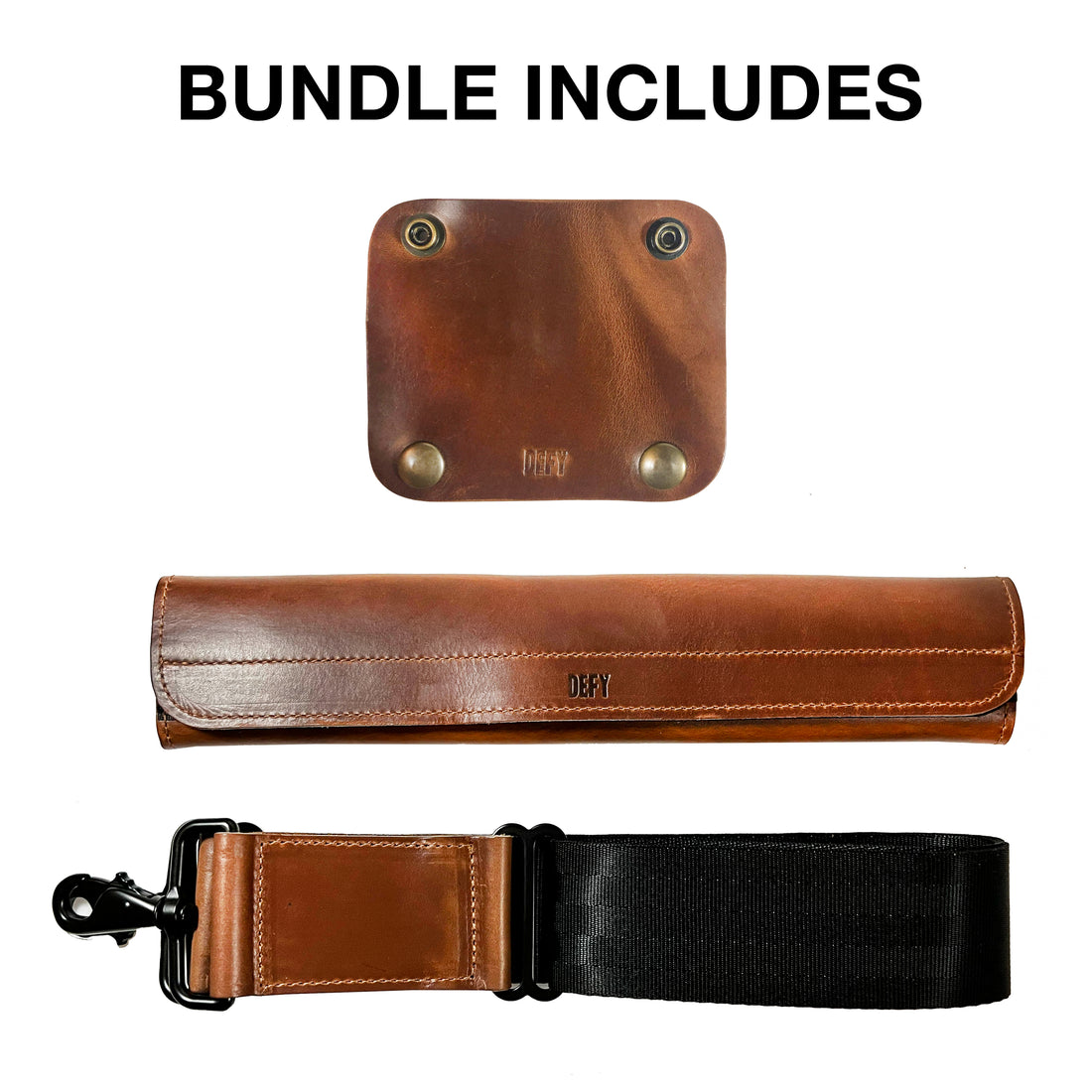 Defender Briefcase / Horween Whiskey Cavalier Leather Strap Limited Edition / TexWax™ Autumn Plaid Lining Bundle / Ships in 4-6 Weeks