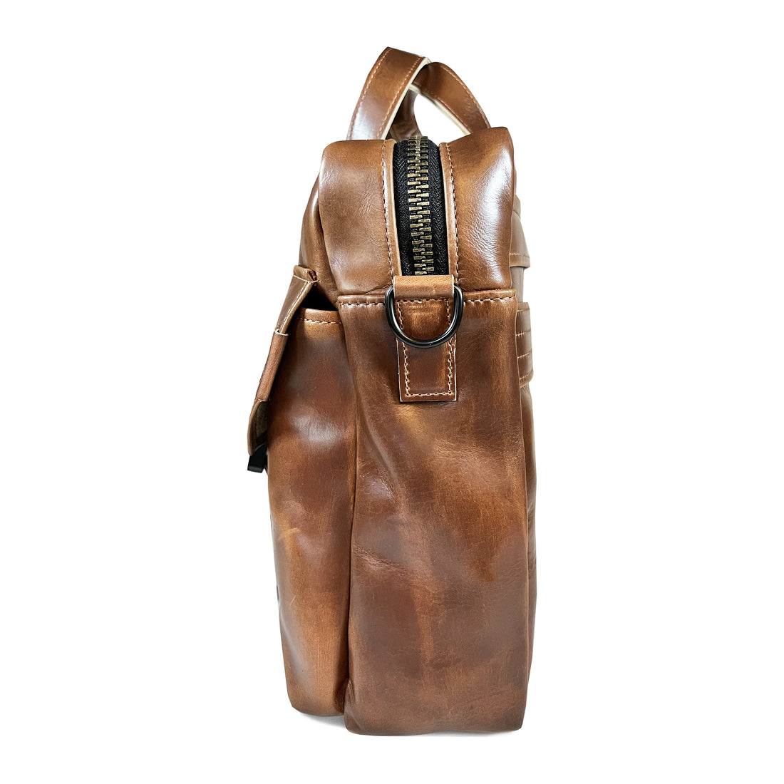 Defender Briefcase / Horween Whiskey Cavalier Leather Strap Limited Edition / TexWax™ Autumn Plaid Lining Bundle / Ships in 4-6 Weeks